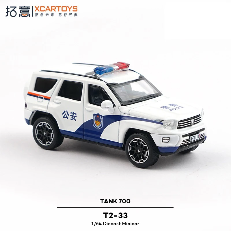 XCARTOYS سبيكة 1/64 الشرطة على الطرق الوعرة جيب SUV جمع الحلي خزان 700 سيارة الأمن العام نموذج الأولاد لعبة هدية