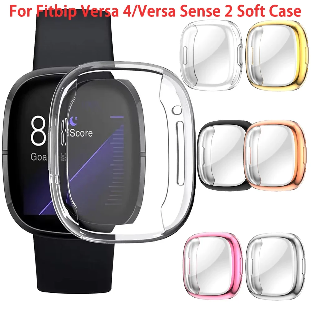 Case for Fitbit Versa 4, Sense 2, Protective Full Cover Screen Protector, Anti-Scratch Case, Soft TPU Shell for Fitbit Versa4