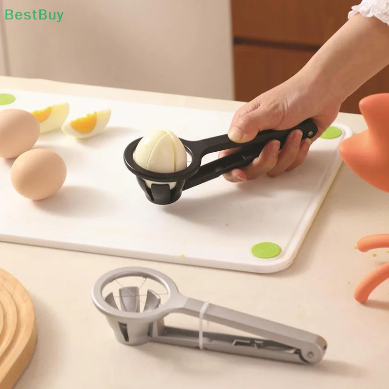 Practical Aluminum Alloy Manual Egg Cutter Portable Durable Preserved Egg Splitter Non-slip Section Divider Food Splitter Hotel