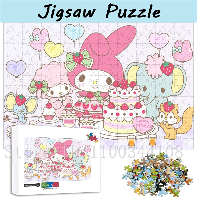 Sanrio My Melody ปริศนาเด็ก Kawaii การ์ตูนของเล่นเกมสติปัญญาการฝึกอบรม Observation Endurance DIY จิ๊กซอว์ปริศนา