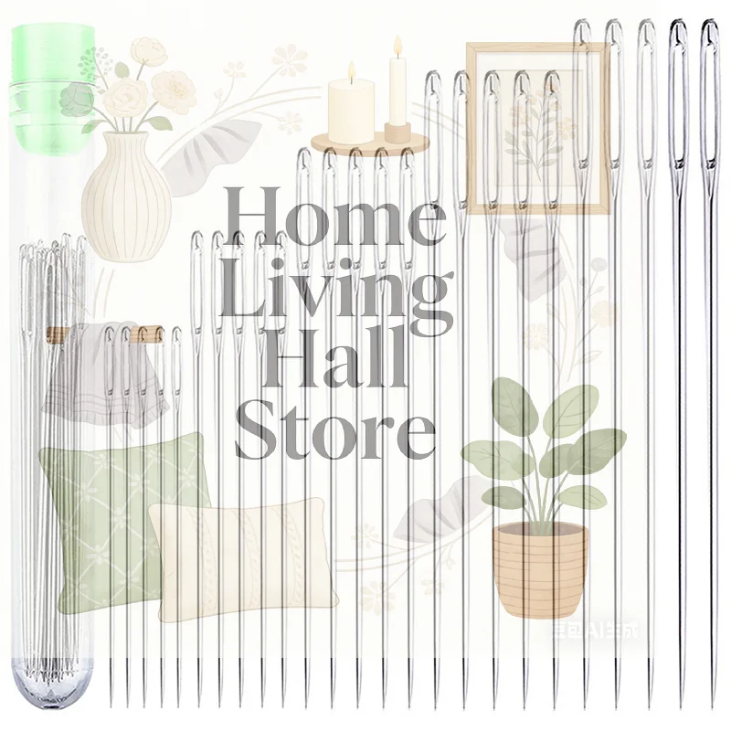 

25 шт. большие иглы для шитья, швейные иглы, кожаные иглы ручной работы, стальная пряжа, вязальные спицы, набор швейных инструментов