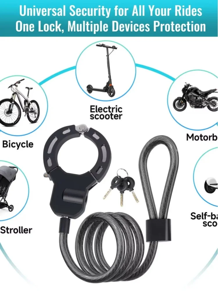 Elektroroller-Handschellenschloss, Rollenschloss im Handschellen-Stil, universelles Sicherheitsschloss, Fahrradschloss für Fahrten, Elektroroller-Aufbewahrungstasche, Sicherheitsschloss für Roller und