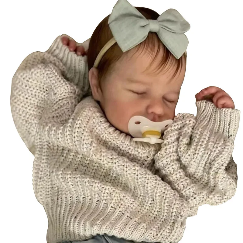 48cm Loulou 손 뿌리 머리 다시 태어난 아기 인형 3D 피부와 보이는 정맥 Chrismtas 선물