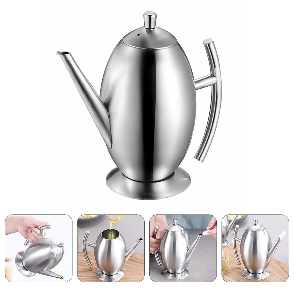 

Кастрюля для масла из нержавеющей стали, герметичный кухонный фильтр для масла, горшок для дозатора уксуса, контейнер для соуса, практичный