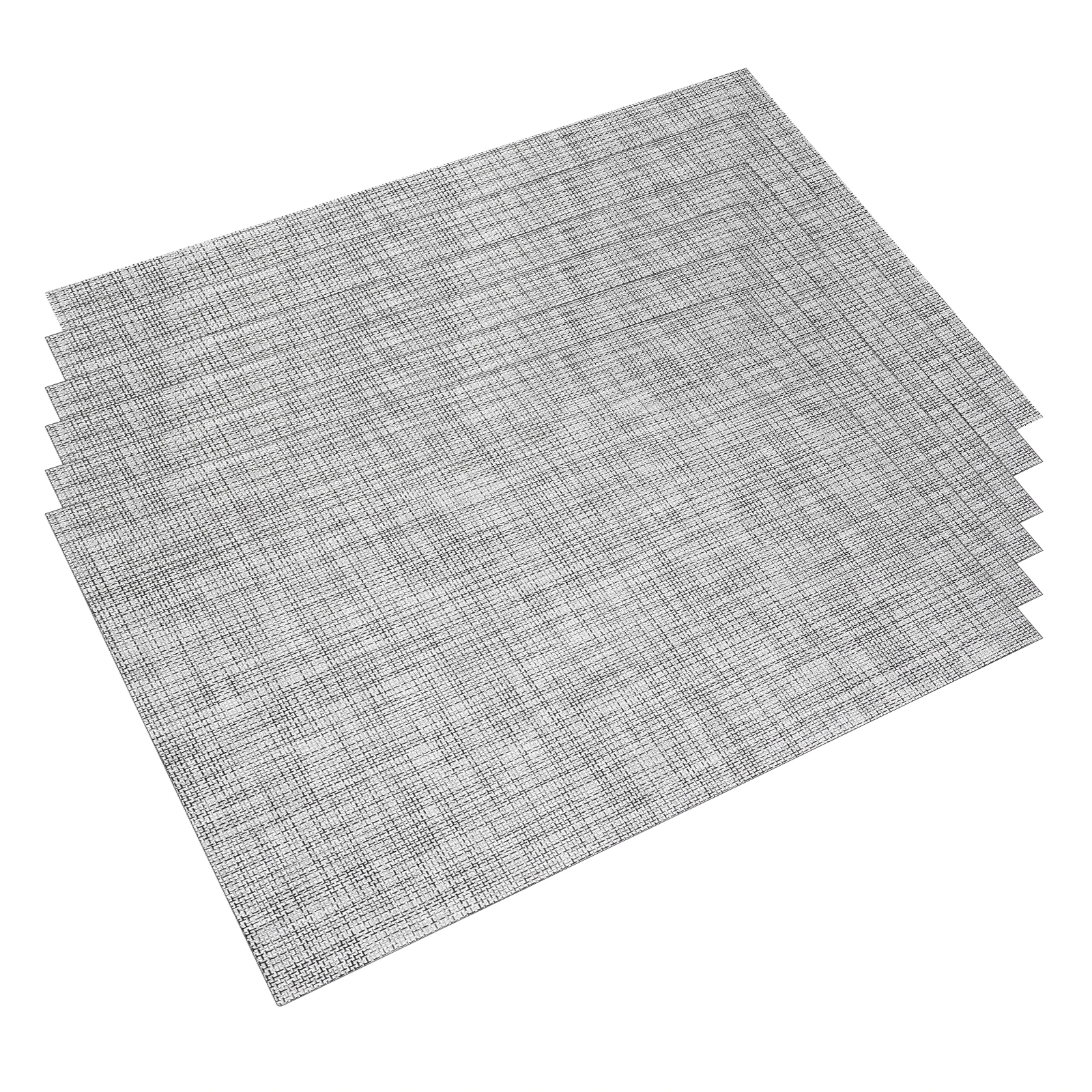 

6 Pcs PVC Coaster Place Mats Gray Insulation Anti Slip Kitchen Placemats Table Decorations Dining Mats