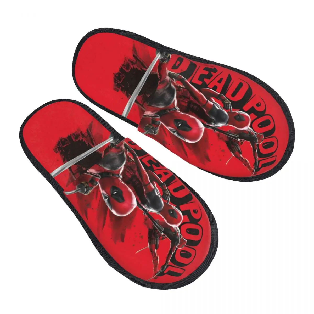 Winter House Cotton Slippers Deadpool Accessories Household Fur Slides Slippers Bedroom Cozy Anti-skid Slides