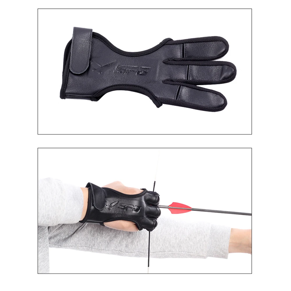 Protect Three-finger Gloves Adjustable Beauty Hunting Buckskin Material M/L/XL Outdoor Hunting Shoting Accessories