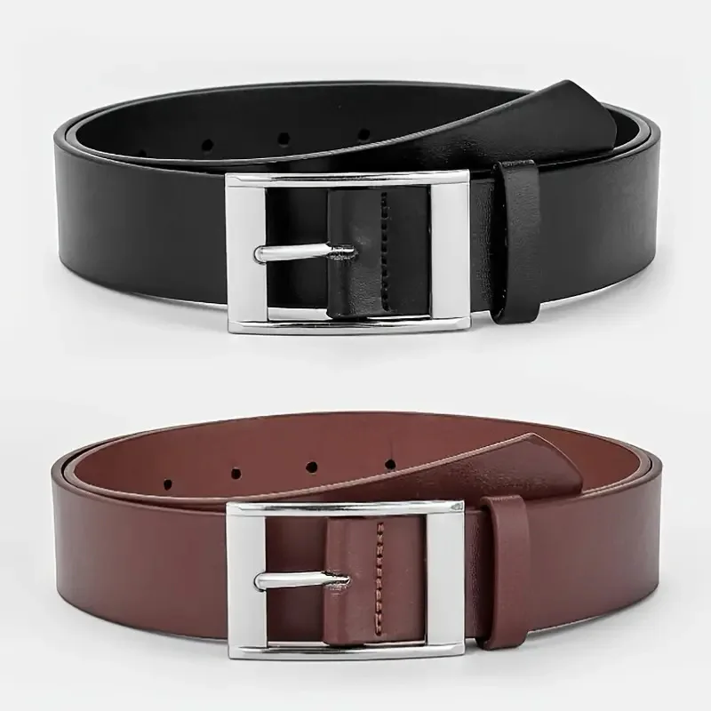 Men's needle buckle PU microfiber belt, fashionable and versatile casual business belt