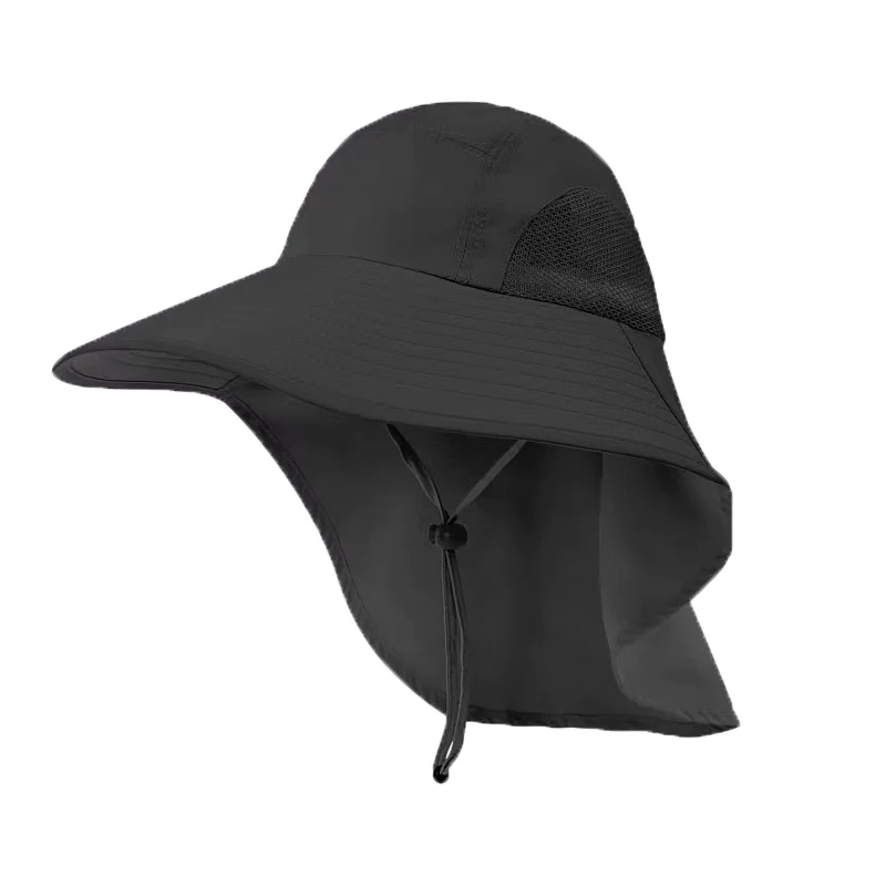 Mens UV Sun Protection Cap Safari Hike Cap with Neck Flap Fishing Hat