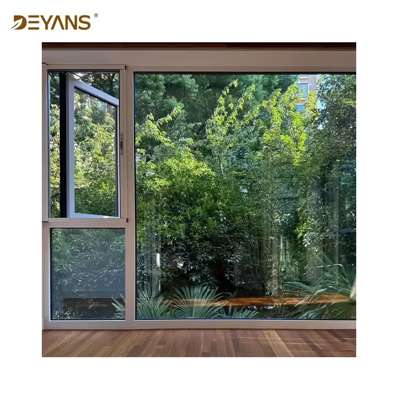 Natural Wood Effect Picture Windows, Large Glass Panels with Low Maintenance, Ideal for High Humidity Open Plan Living 3