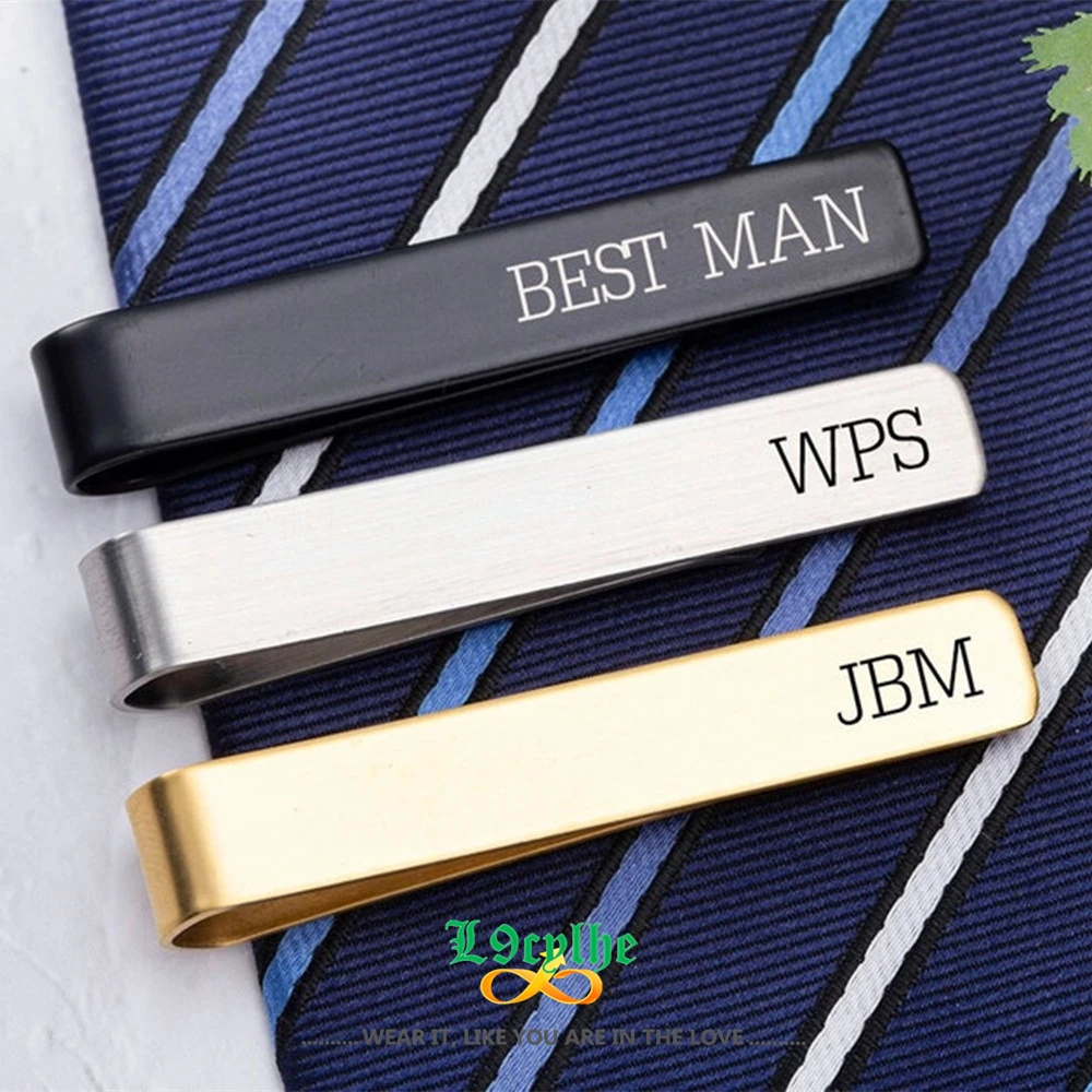 Personalized Tie Clip Stainless Steel Success Men Suit Custom Name Logo Tie Clip Tie Buckle Business Accessories Gift For Dad