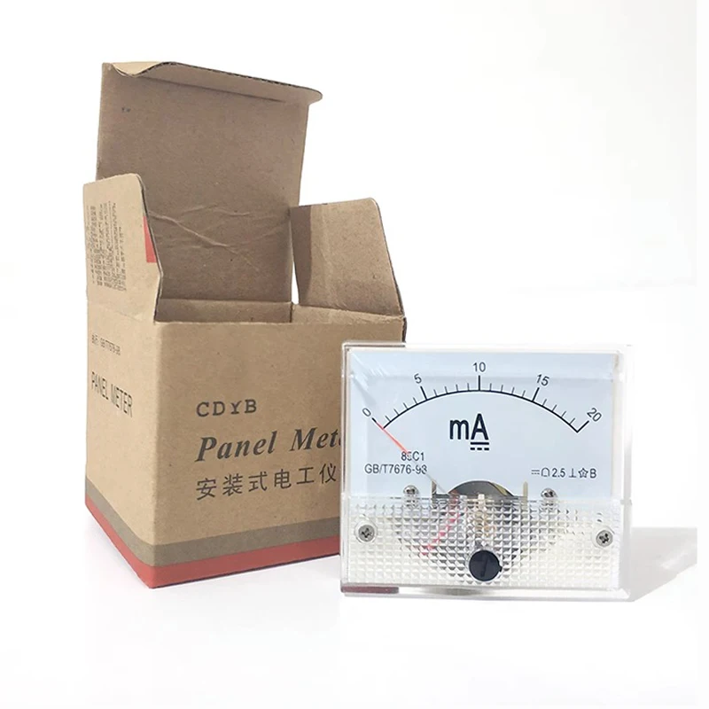 85C1-mA DC Amp Meters Analog Meter Panel Measuring Range 1mA 2mA 10mA 20mA 50mA 100mA