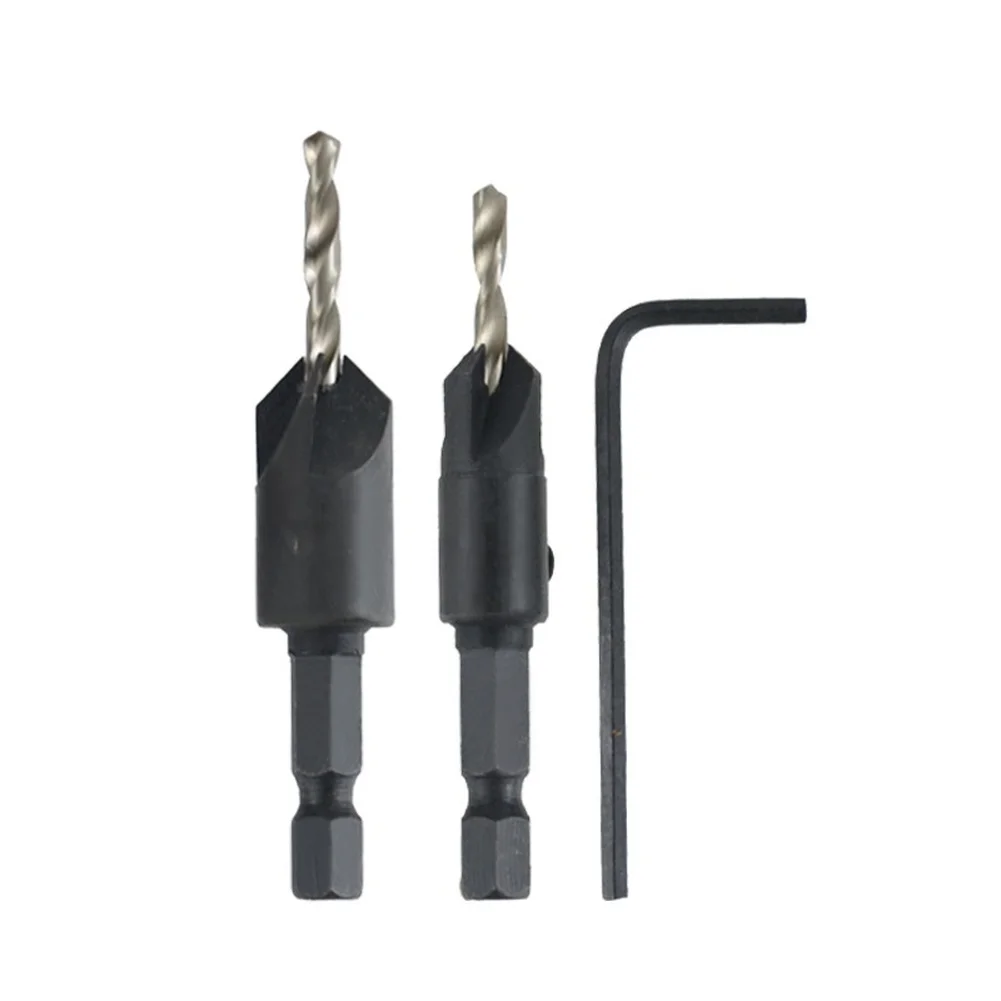 

Набор из 2-х зенкеров-сверл для расширения отверстий, с шестигранным хвостовиком 1/4 дюйма, для работы по дереву, легко использовать