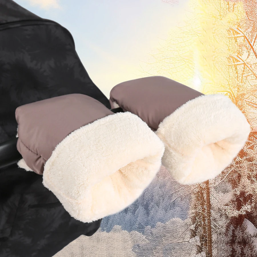 

Stroller Gloves 1 Pair Winter Windproof Warm Simple Style Universal Prams Gloves Waterproof Baby Stroller Accessories