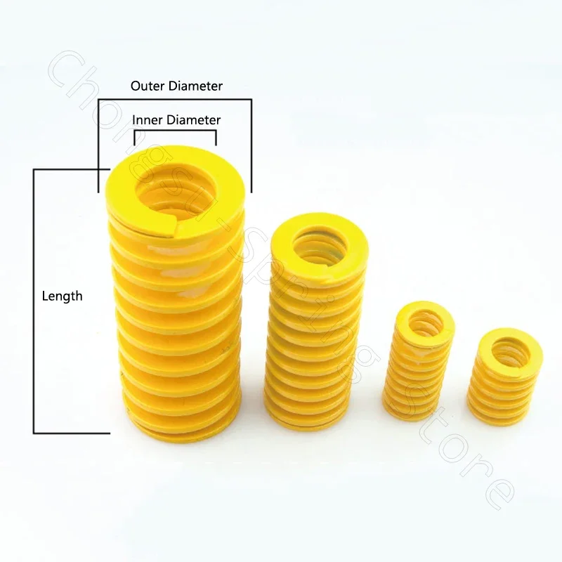 Compression Spring Small load Die Mold Springs Yellow Outer Diameter 8 10 12 14 16 18 20 22mm Length 20 25 30 35 40 45 - 175mm