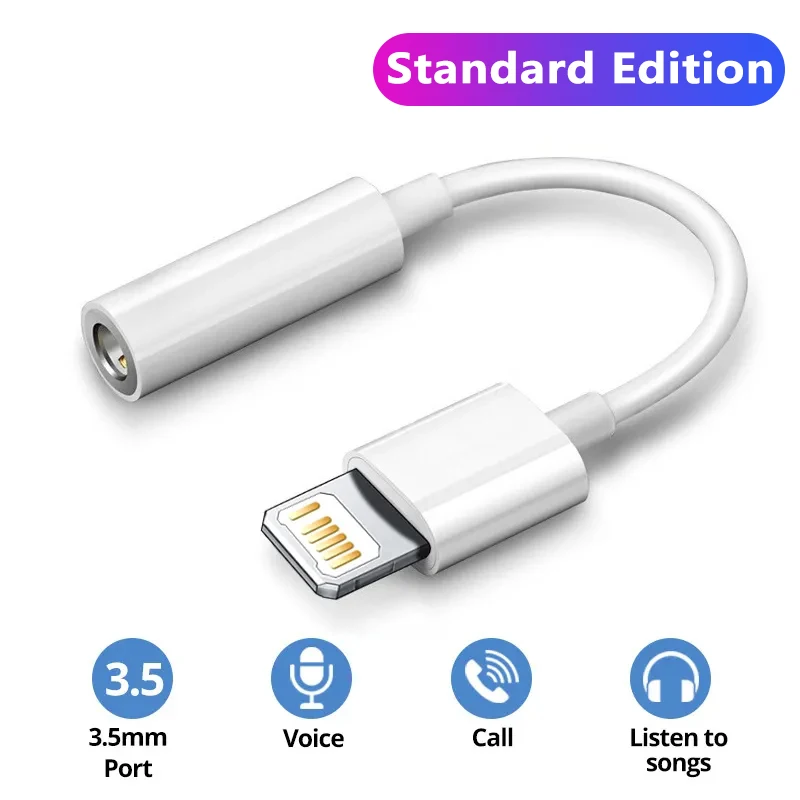 Original Kopfhörer-Adapter für iPhone 14 13 12 11 Pro Aux Audio Splitter auf 3,5 mm Adapter Kopfhörer-Klinkenkabel