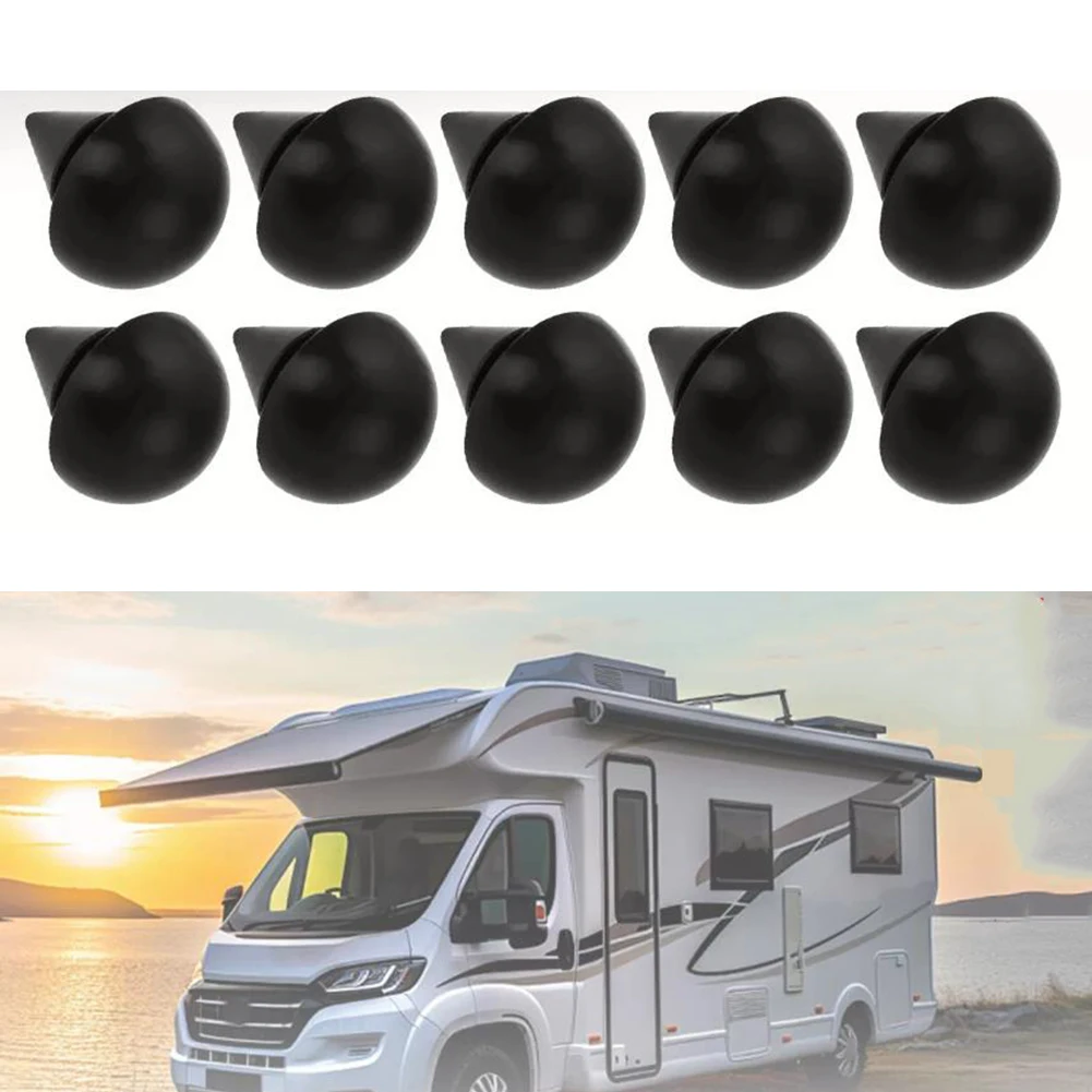 10pcs Black Rubber Cushioning Pads For RVs And Campervans For 4.5mm In Diameter Heatproof Spacers Non-Slip Lid Lifters