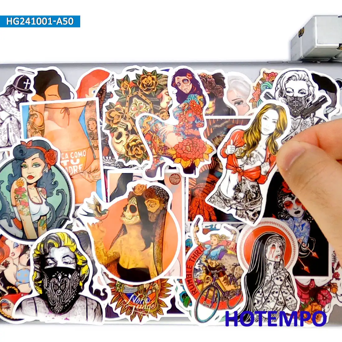 20/30/50PCS Tattoo Girls Stickers Sexy Princess Beauty Retro Decals for Laptop Luggage Journal Motorcycle Car Bike Phone Sticker