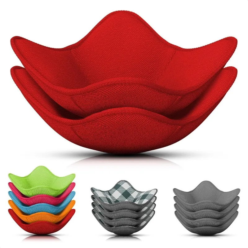 

Red 2-Pack Microwave Bowl Holder 7.5x7.5in - Durable Hot Food Cozy