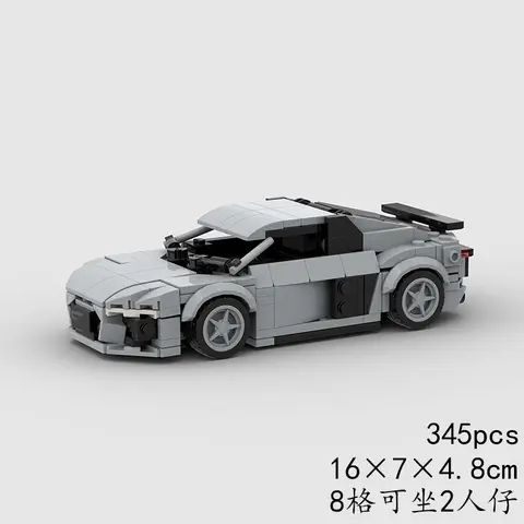 R8 MOC Hastighetsbil Super Race Fordon Modell Byggsten Kreativ Racing Rally Sport Kloss Teknisk Julklapp Leksaksstad 10 best sales Audi R8 Lego - №10