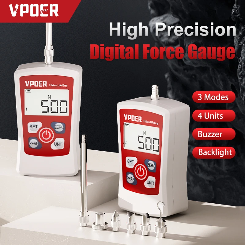 VDFG مقياس القوة الرقمي 50N/100N/300N/500N دفع سحب مقياس تستر مجموعة مقياس القوة المحمولة مع الإضاءة الخلفية التلقائية انقطاع التيار الكهربائي #1