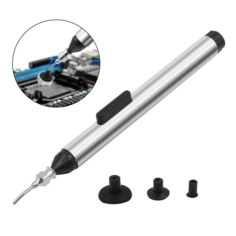 1PC IC Vacuum Sucking Suction Pen Remover Sucker Pump Soldering Pick Up Tool Soldering Tool With 3 Suction Headers