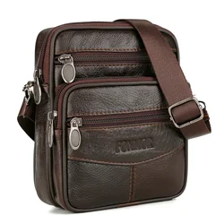 New Brand Retro Genuine Leather Men Shoulder Bags Belt Pack Brown High Capacity Crossbady Bag Vintage Messenger Man Belt Bag