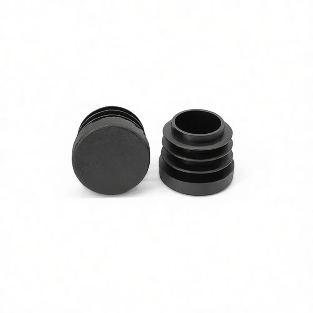Plastic Black Round Pipe End Caps Insert Plugs For Furniture Industry Steel Tube Protection Hardware Fitting Stopper