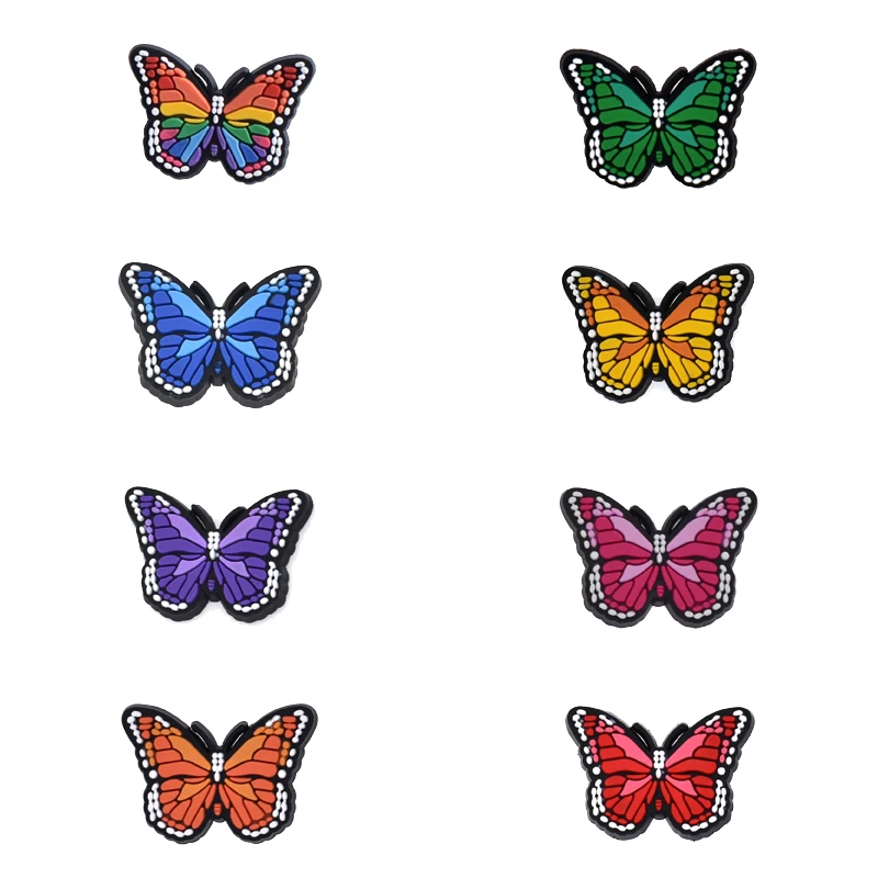 Butterfly Shoe Charms for Crocs Accessories Women Clogs Pins Men Badges Kids Jeans Girls Decorations Buckle Shoes Accessories