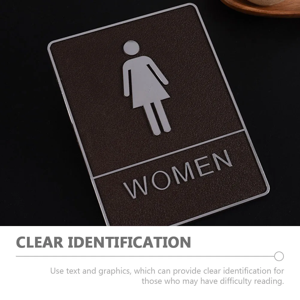 

3pcs Acrylic Washroom Sign Plates Toilet Signs For Hotel Mall Restaurant Restroom Identification Markers Directional