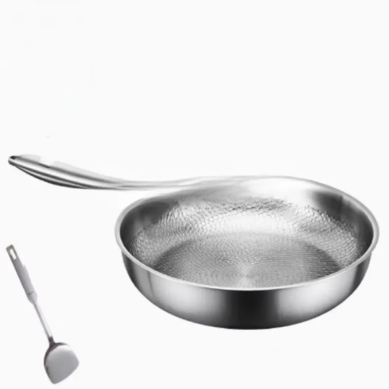 

Pure Titanium Skillet Non-stick Fish Scale Hammer Pattern Titanium Cooking Pans