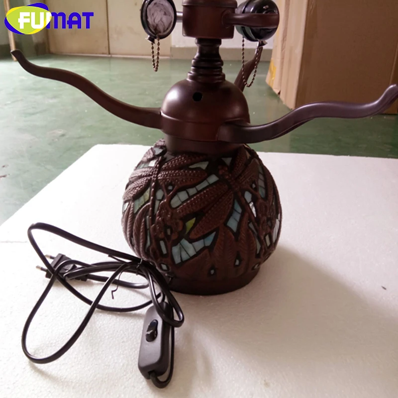 FUMAT LED Table Lamp Stained Glass Dragonfly LED light Living Room Bedside table lamps Copper Table Lights Indoor Lighting image 6
