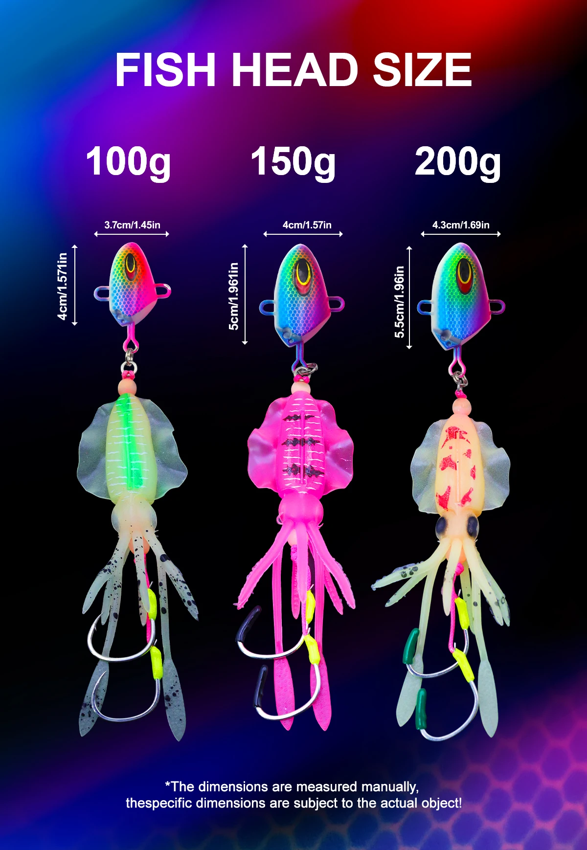 ZYZHE Meeresangel-Hybrid-Jig mit Doppelhaken 100G 150G 200G Tiefsee-Angelhaken für Thunfisch, Zackenbarsch, Schnapper – Detail 4
