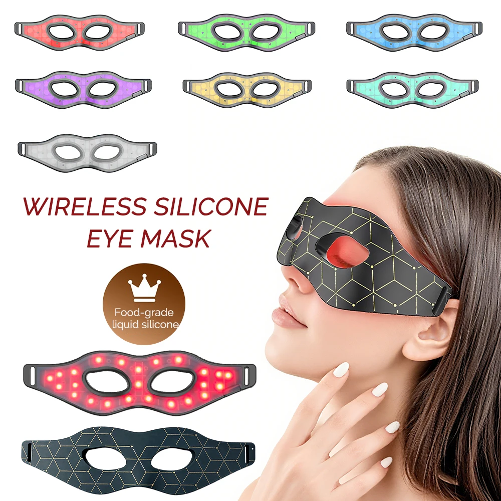 

7 Color LED Silicone Eye Beauty Device Light 24 LED Therapy Eye Anti Wrinkle Aging Smooth Eye Fine Line Lighten Dark Circles