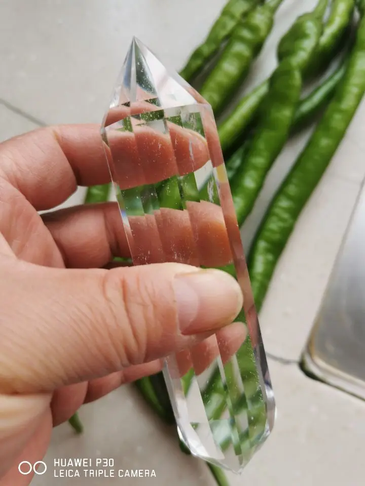 عصا كريستال كوارتز طبيعية شفافة مكونة من 12 جانبًا للشفاء مقاس 5 بوصات - 6 بوصات (127-152 مم) #5