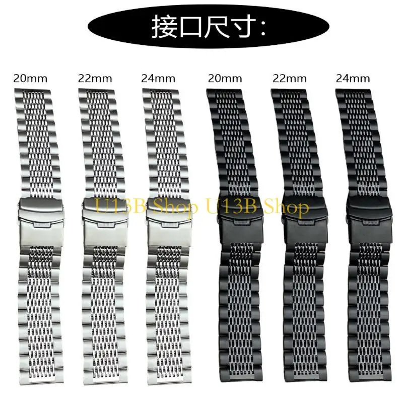 Cintura del braccialetto a sudore orologio in acciaio inossidabile U13B per accessori per rilascio rapido da 20 mm/22 mm/24