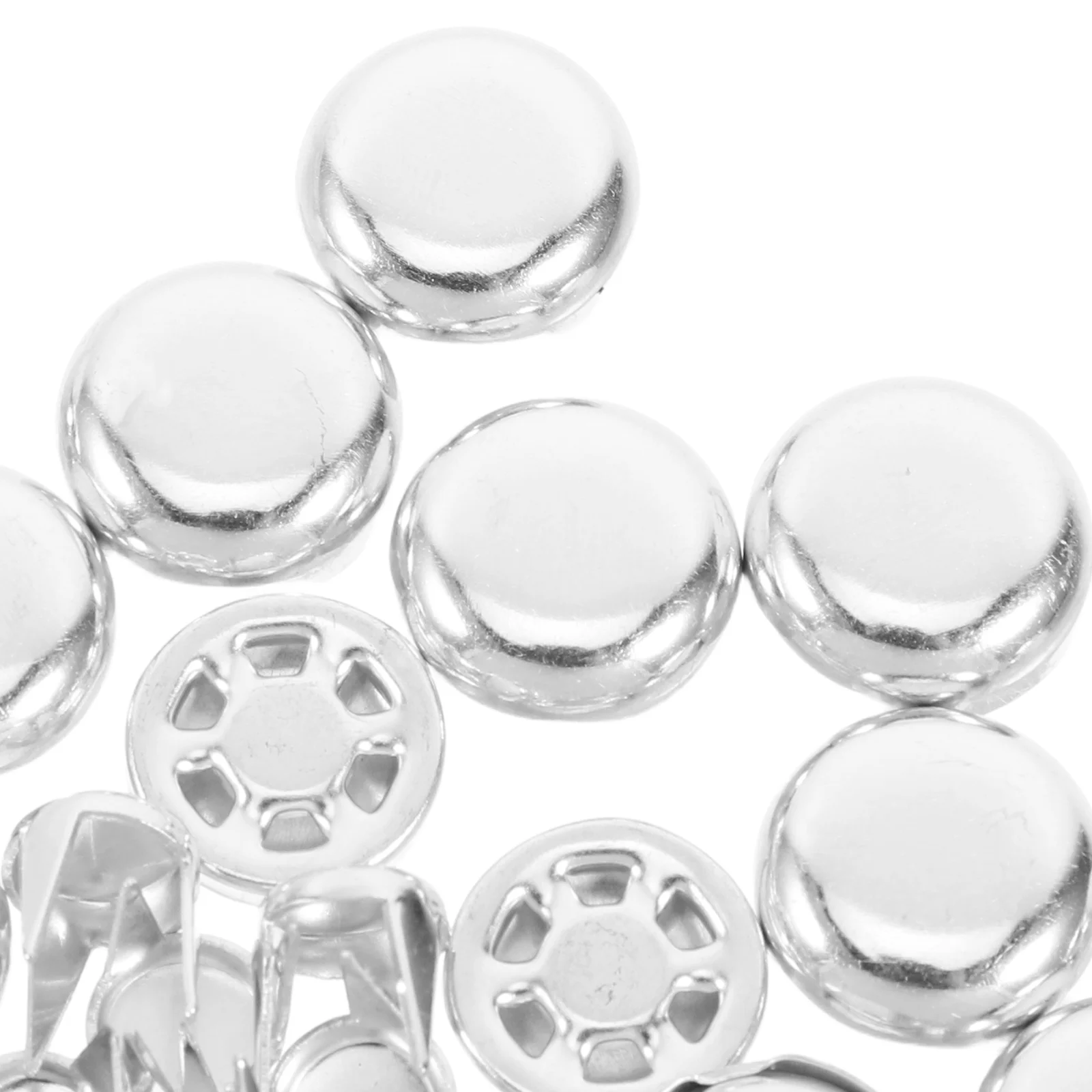 100 stks Zilver Aluminium Cap Button Covers Snap Vervanging voor Hoed Maken Reparatiebenodigdheden Veelzijdige Fit Craft Naaien