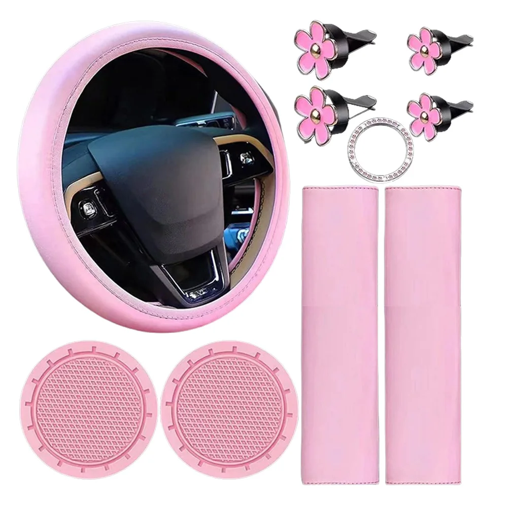 

For Vehicle Upgrade Air Vent Flower Clips Car Interior Kit Comprehensive Package Easy Installation Leather Material