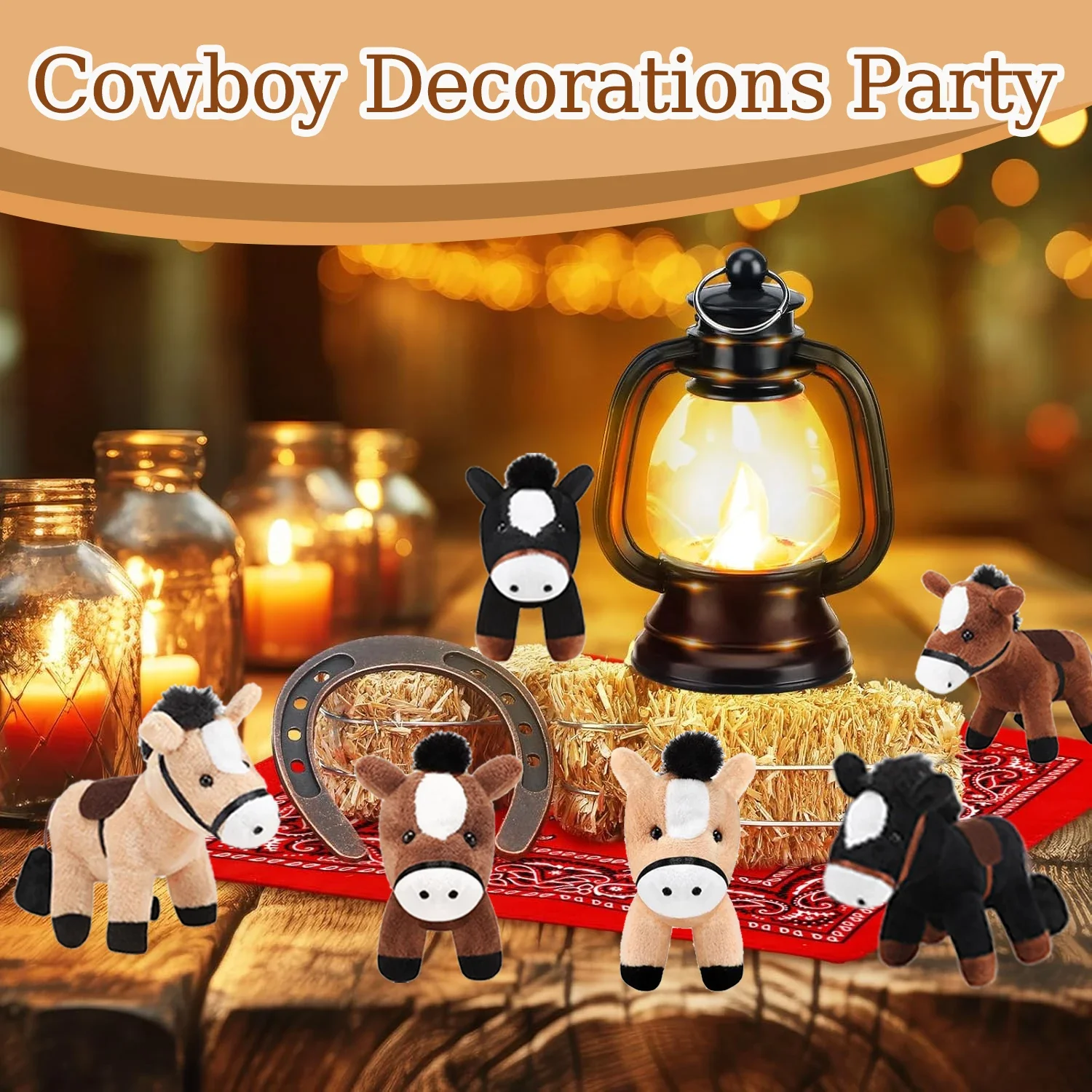 12-120Pcs 4inch Horse Stuffed Animal Horse Toys Horse Plush Adopt A  Party Favor Standing Stuffed  Mini Plush Birthday