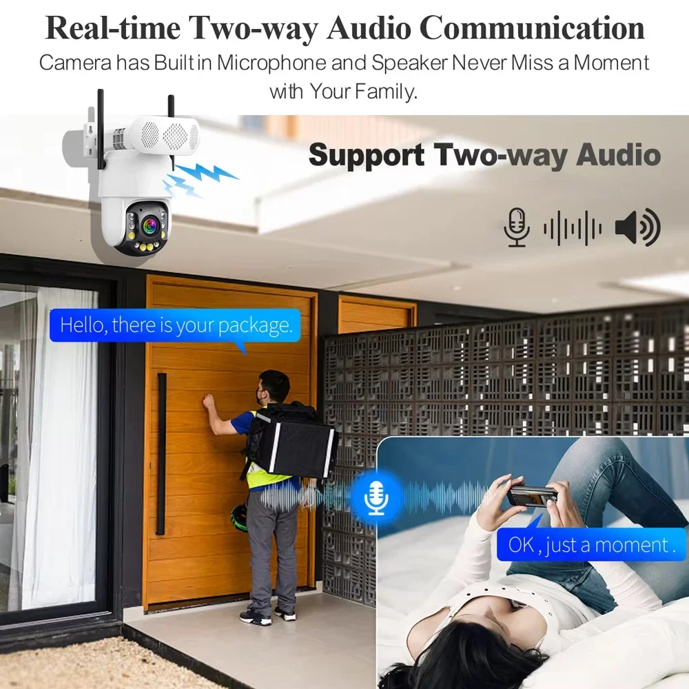 ICsee App 5MP سمّاعات بلوتوث واي فاي PTZ 50X كاميرا زووم مقاوم للماء في الهواء الطلق اللاسلكية Cctv الأمن اللون للرؤية الليلية كاميرا IP #4