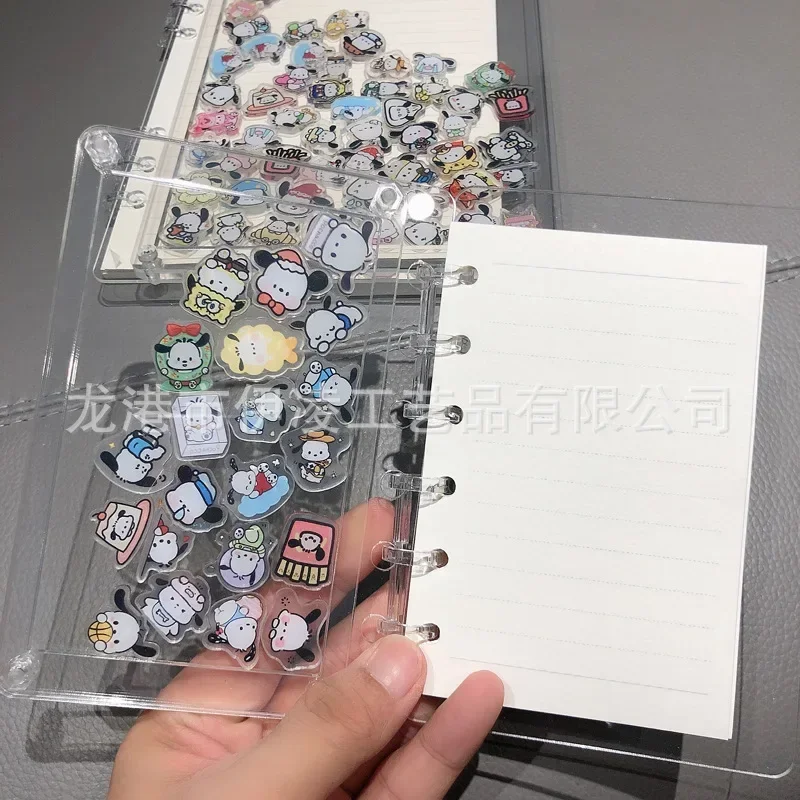 Cute Sanrio Transparent Acrylic Notebook A5 Loose-leaf Notebook Cartoon Diy YoYo Dog A7 Small Books School Supplies Gift