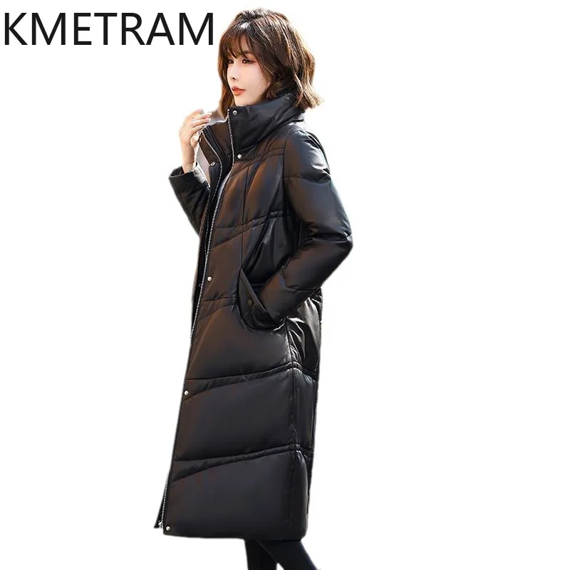 Natural Sheepskin Puffer Jacket Women Fashion Long Down Coats Stand Collar Winter ClothesNew in Outerwears 2024 Пуховик Женский