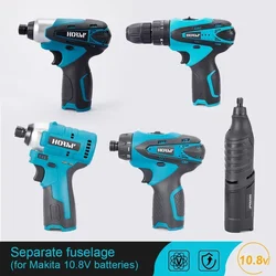 Elétrica Cordless Impact Wrench Drill, chave de fenda sem fio, DIY Household, sem bateria, Handheld Power Tool para Makita Battery, 12V