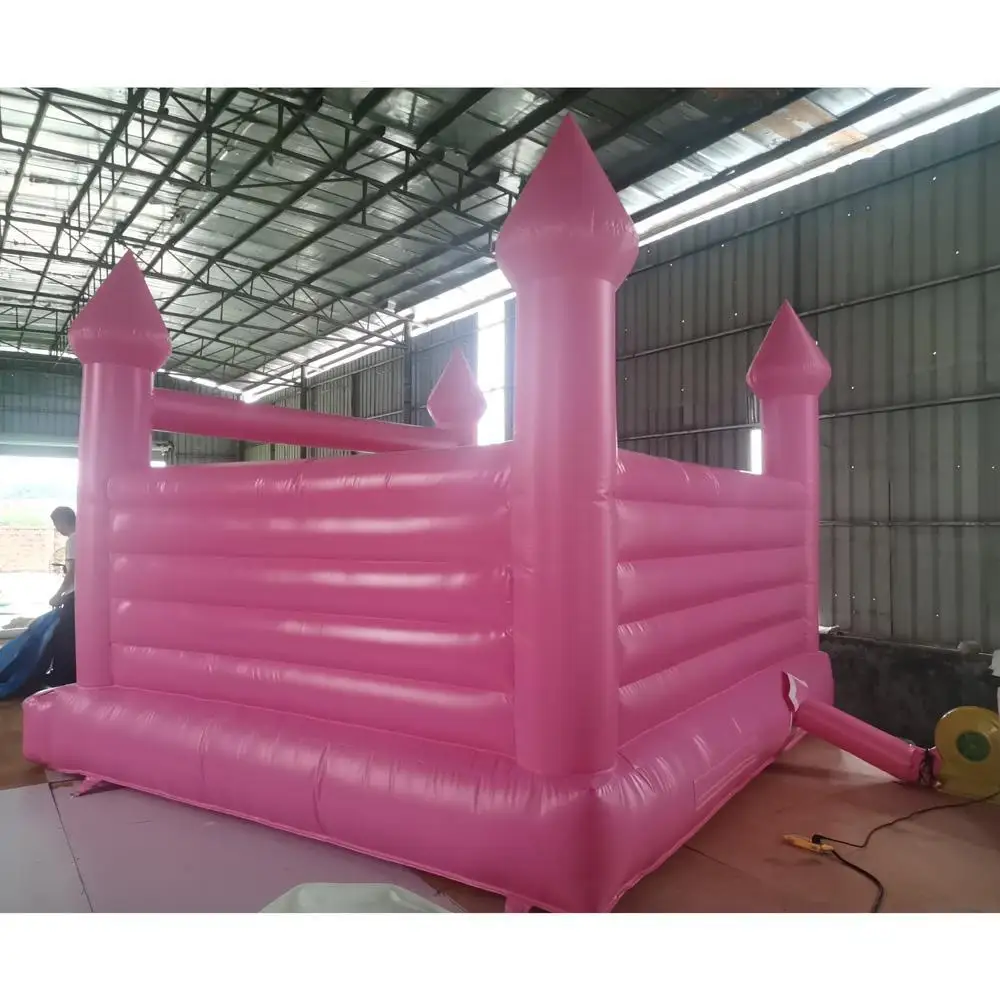 สีชมพูร้อนพองปราสาท Bouncy Circus ธีมสีขาวกระโดด Bounce House Bouncer เด็ก Disco Club สําหรับงานแต่งงานวันเกิด Party