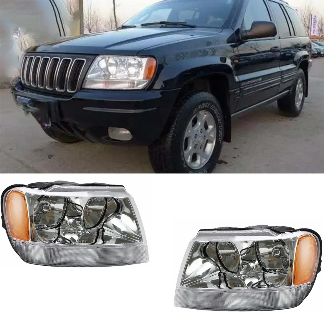 Car Headlight Head Light  for Jeep Grand Cherokee 1999 2000 2001 2002 2003 2004