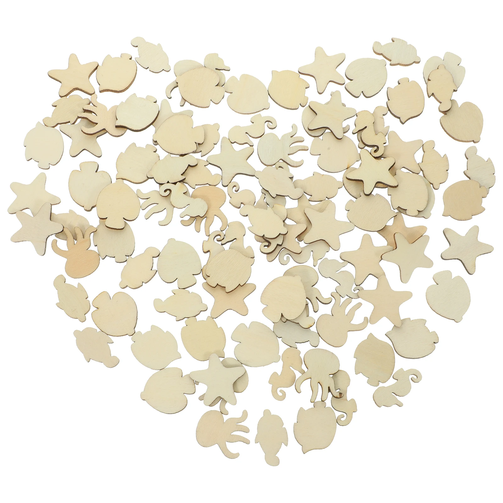 

100pcs Wooden Crafts Smooth Surface DIY Projects Birthday Wedding Christmas Ornaments Home Sewing Accessories