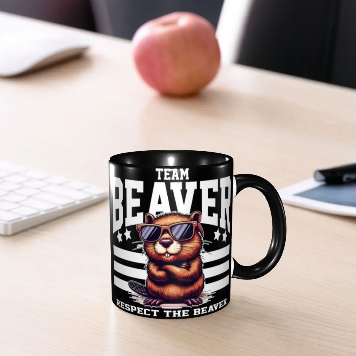 Team Beaver Respect The Beaver Mug Funny Ceramic Coffee Cups Tea Mugs Milk Cup Drinkware Gift for Woman Man