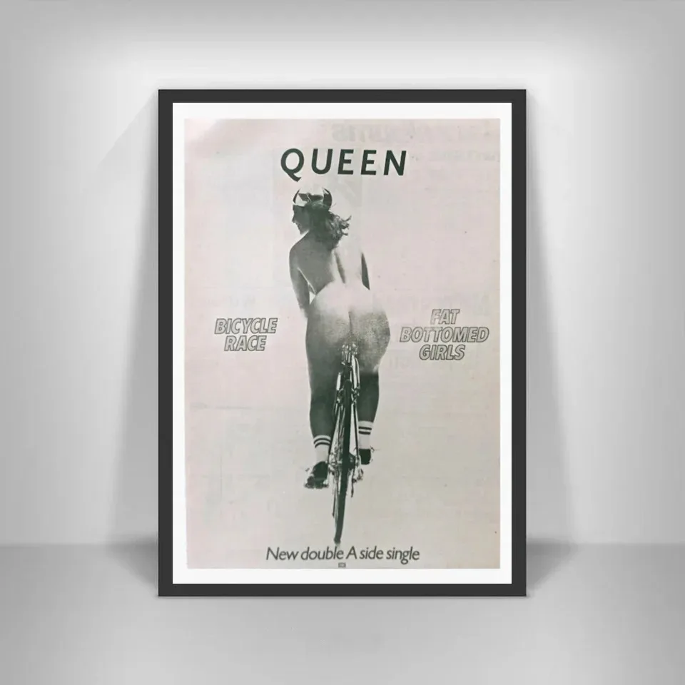 Queen's Bicycle Race Poster Freddie Mercury Bohemian Rhapsody Rock Music Canvas Decoration Painting Retro Wall Art Home Decor