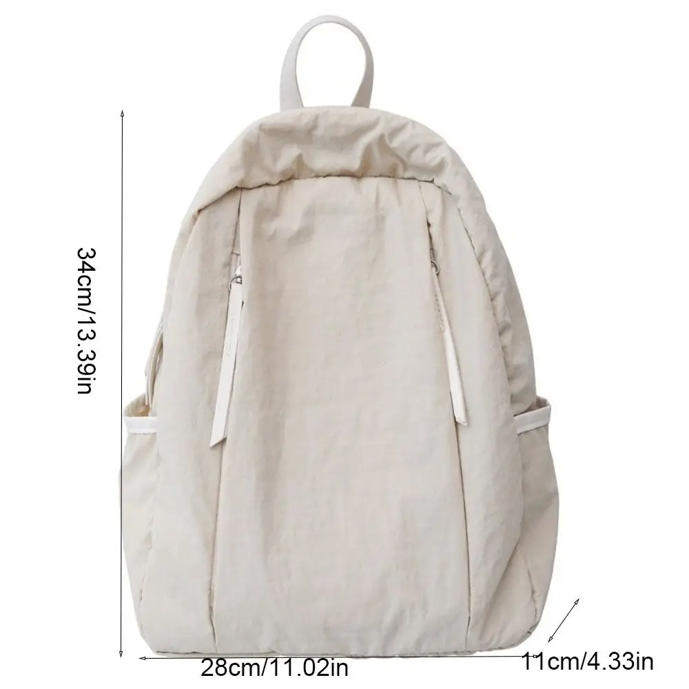 Zaino da viaggio semplice in tinta unita Zaino leggero multitasche in nylon Zaino da studente di grande capacità in stile coreano da uomo