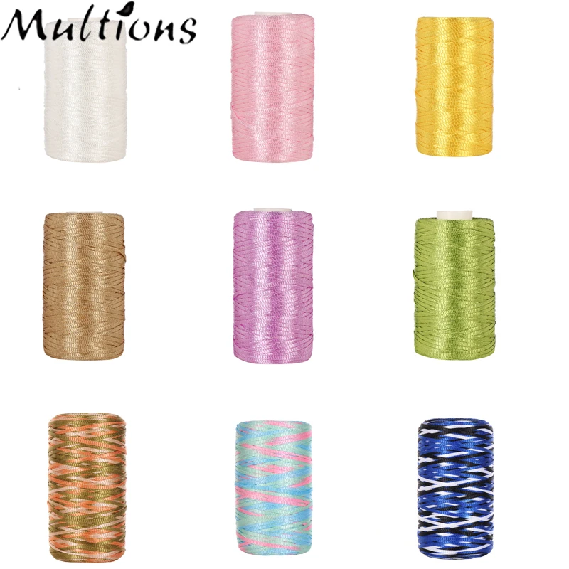 100g/Roll Flat Ribbon Ice Silk Thread DIY Hand Woven Summer Hat Bright Silk Thread Hook Shoe Thread Hook Bag Thread Slipper